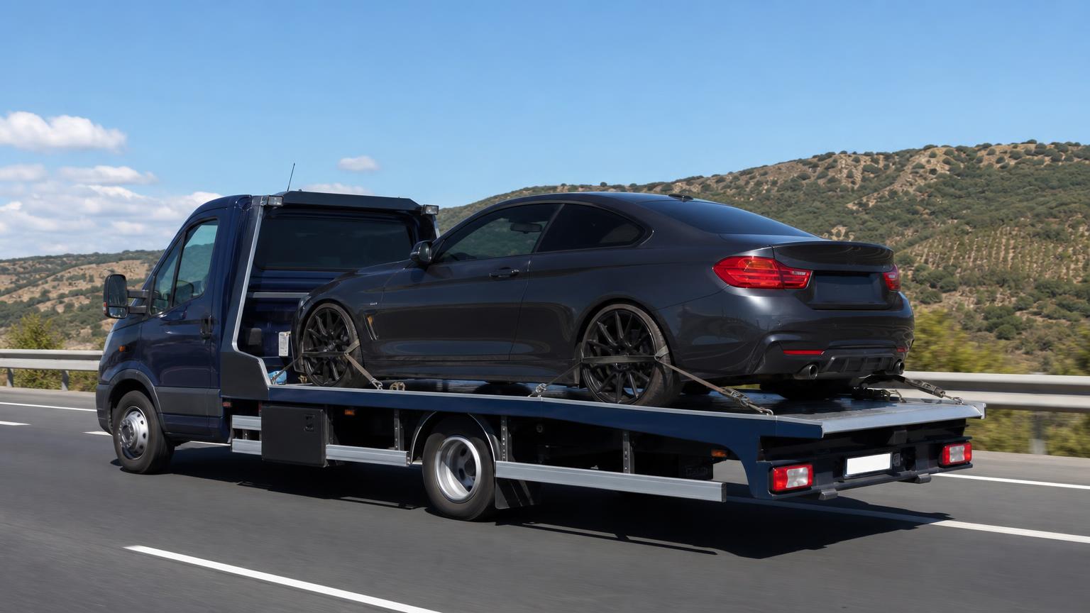 TractPro car transporter on a European motorway